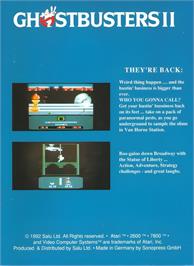 Box back cover for Ghostbusters 2 on the Atari 2600.