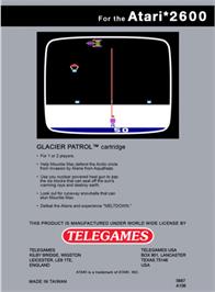 Box back cover for Glacier Patrol on the Atari 2600.