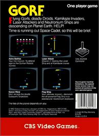 Box back cover for Gorf on the Atari 2600.