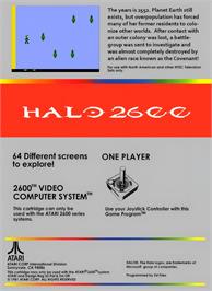 Box back cover for Halo 2600 on the Atari 2600.