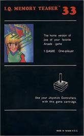 Box back cover for I.q. Memory Teaser on the Atari 2600.
