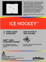 Box back cover for Ice Hockey on the Atari 2600.
