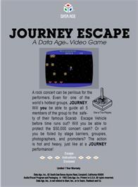 Box back cover for Journey Escape on the Atari 2600.