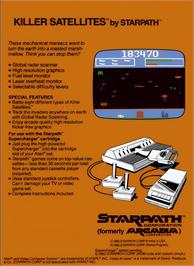 Box back cover for Killer Satellites on the Atari 2600.