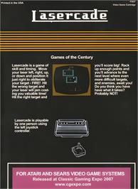 Box back cover for Lasercade on the Atari 2600.