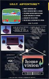 Box back cover for Lilly Adventure on the Atari 2600.
