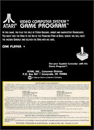 Box back cover for Lord Of The Rings - The Fellowship Of The Ring, The on the Atari 2600.