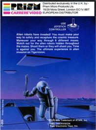 Box back cover for Marauder on the Atari 2600.