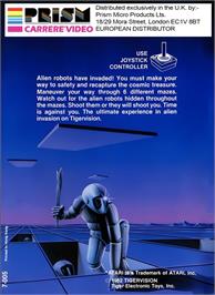 Box back cover for Marauder on the Atari 2600.