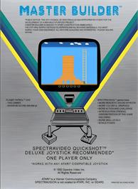 Box back cover for Master Builder on the Atari 2600.