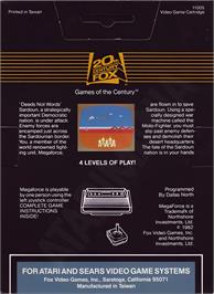 Box back cover for Mega Force on the Atari 2600.