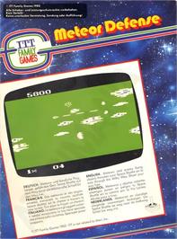Box back cover for Meteor Defense on the Atari 2600.