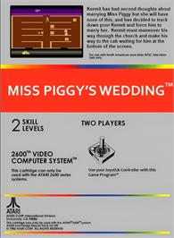 Box back cover for Miss Piggy's Wedding on the Atari 2600.