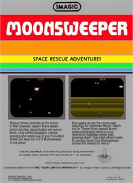 Box back cover for Moonsweeper on the Atari 2600.