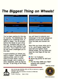 Box back cover for MotoRodeo on the Atari 2600.