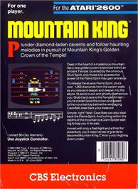 Box back cover for Mountain King on the Atari 2600.