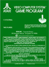 Box back cover for NFL Football on the Atari 2600.
