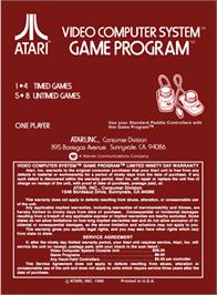 Box back cover for Night Driver on the Atari 2600.