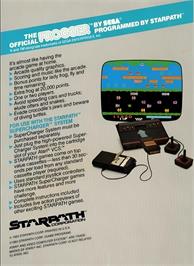 Box back cover for Official Frogger, The on the Atari 2600.