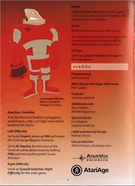 Box back cover for Omicron on the Atari 2600.