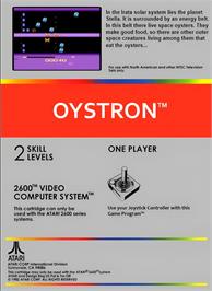 Box back cover for Oystron on the Atari 2600.