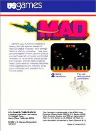 Box back cover for Paris Attack on the Atari 2600.