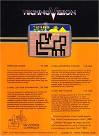 Box back cover for Pharaoh's Curse on the Atari 2600.