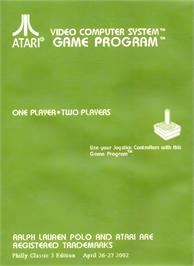 Box back cover for Polo on the Atari 2600.
