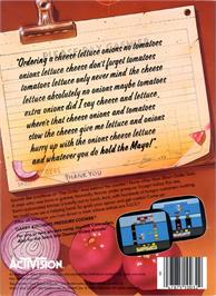 Box back cover for Pressure Cooker on the Atari 2600.