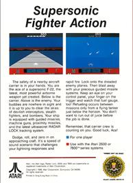 Box back cover for Radar Lock on the Atari 2600.
