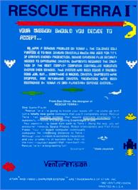 Box back cover for Rescue Terra I on the Atari 2600.
