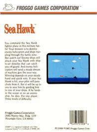 Box back cover for Sea Hawk on the Atari 2600.