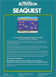 Box back cover for Seaquest on the Atari 2600.