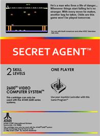 Box back cover for Secret Agent on the Atari 2600.