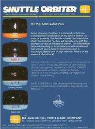 Box back cover for Shuttle Orbiter on the Atari 2600.