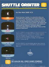 Box back cover for Shuttle Orbiter on the Atari 2600.
