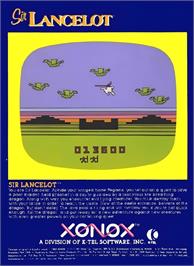 Box back cover for Sir Lancelot on the Atari 2600.
