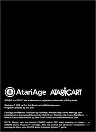 Box back cover for Skeleton on the Atari 2600.