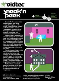 Box back cover for Sneak 'n Peek on the Atari 2600.