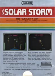 Box back cover for Solar Storm on the Atari 2600.