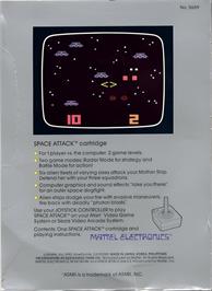 Box back cover for Space Attack on the Atari 2600.