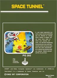 Box back cover for Space Tunnel on the Atari 2600.