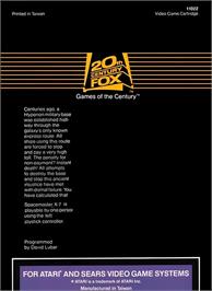 Box back cover for Spacemaster X-7 on the Atari 2600.