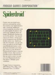 Box back cover for Spiderdroid on the Atari 2600.