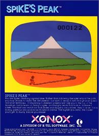 Box back cover for Spike's Peak on the Atari 2600.