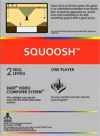 Box back cover for Squoosh on the Atari 2600.