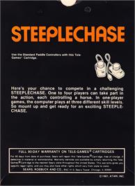 Box back cover for Steeplechase (video Gems) on the Atari 2600.
