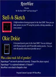 Box back cover for Stell-a-sketch on the Atari 2600.