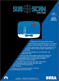 Box back cover for Sub-scan on the Atari 2600.