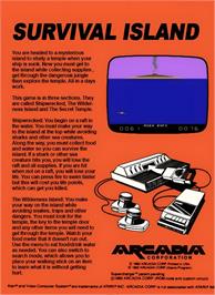 Box back cover for Survival Island on the Atari 2600.